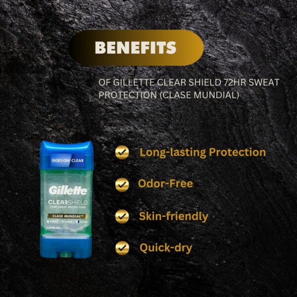 Gillette clear shield 72hr sweat protection (Clase Mundial) pack of 6