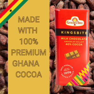 Kingsbite Milk Chocolate Bar | 100% Ghana Cocoa | Box of 10 Bars