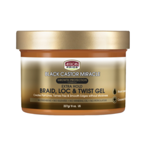 African Pride - Black Castor Miracle Braid Loc & Twist Gel 8oz