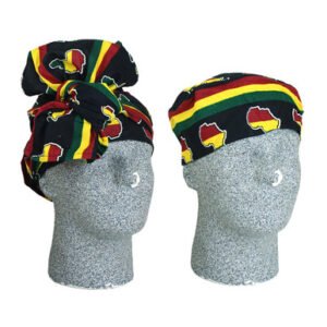 AFRICAN PRINT HAT & HEAD WRAP SET - B (C-H129:A)