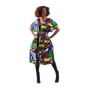 TENE BOLD AFRICAN PRINT OPEN KAFTAN (C-WK485:P)