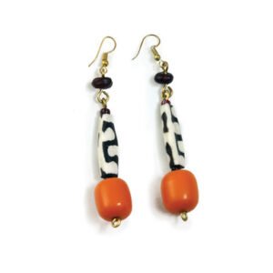 AMBER & BONE EARRINGS (J-E643)