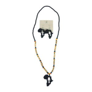 AFRICA ANKH KEYHOLE NECKLACE & EARRINGS (J-S697)