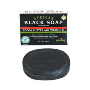 MADINA: AFRICAN COCOA BUTTER BLACK SOAP - 3½ OZ. (M-S201)